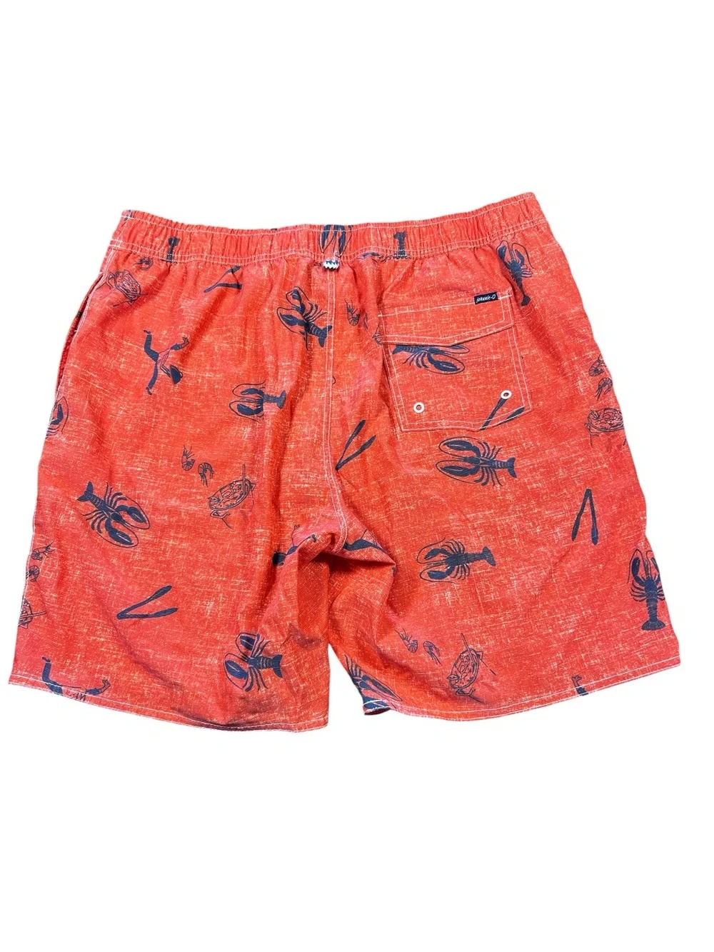 Johnnie-O Size XL Red Lobster Print Lined Swim‎ Trunks EUC